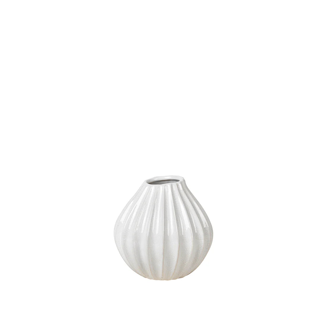 vase strié en céramique blanc