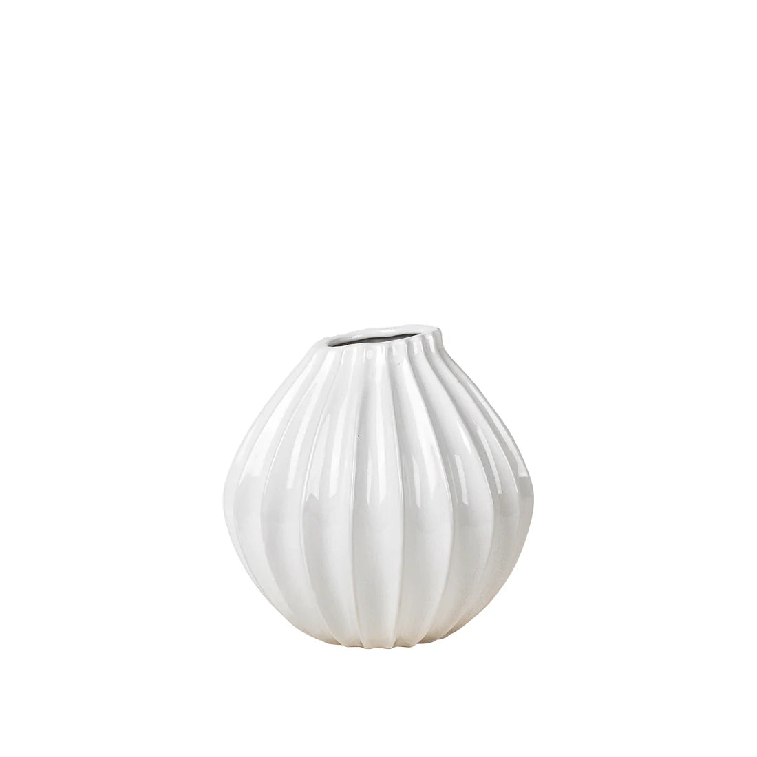 vase strié en céramique blanc
