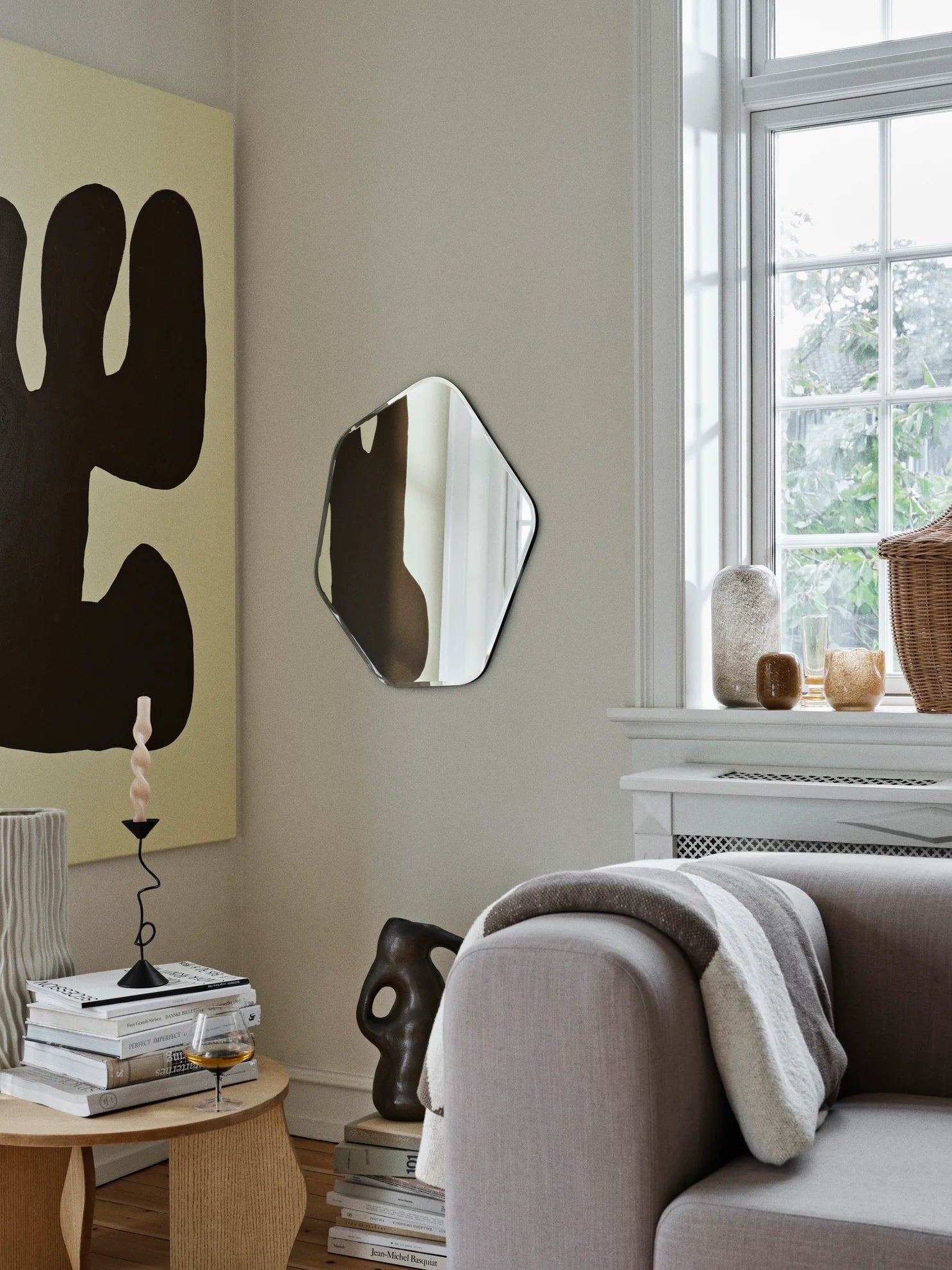 miroir géométrique biseauté au bord