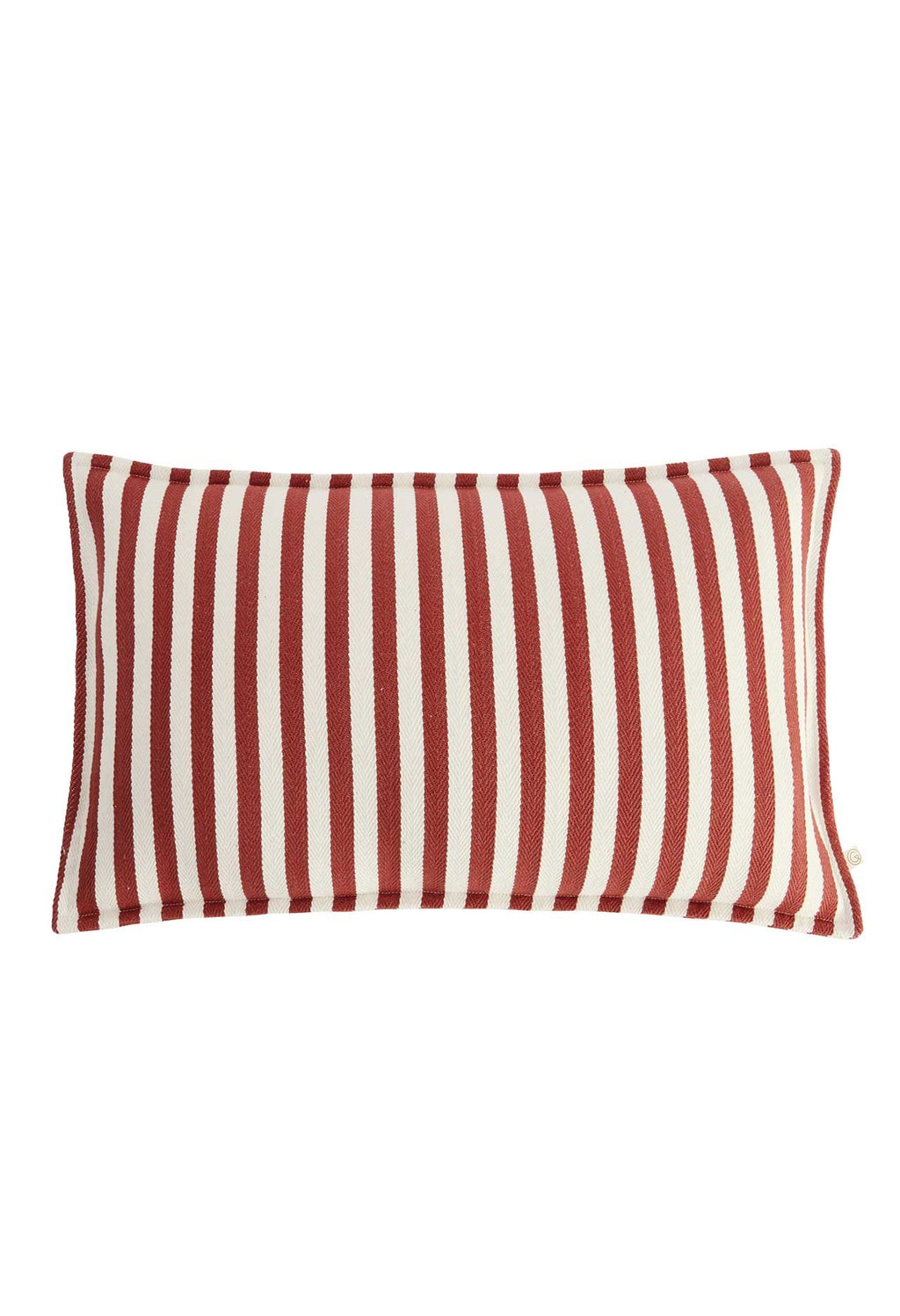 coussin en coton rayé rouge et blanc