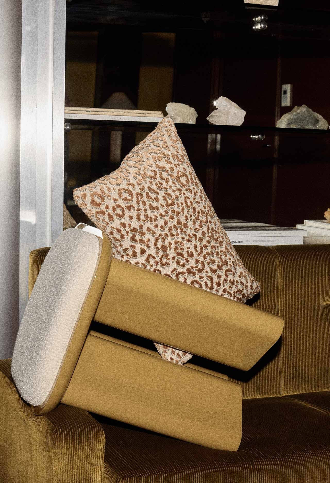 Housse de coussin Jacquard Léopard