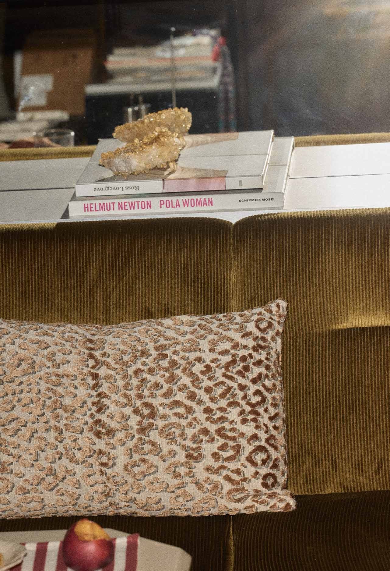 Housse de coussin Jacquard Léopard