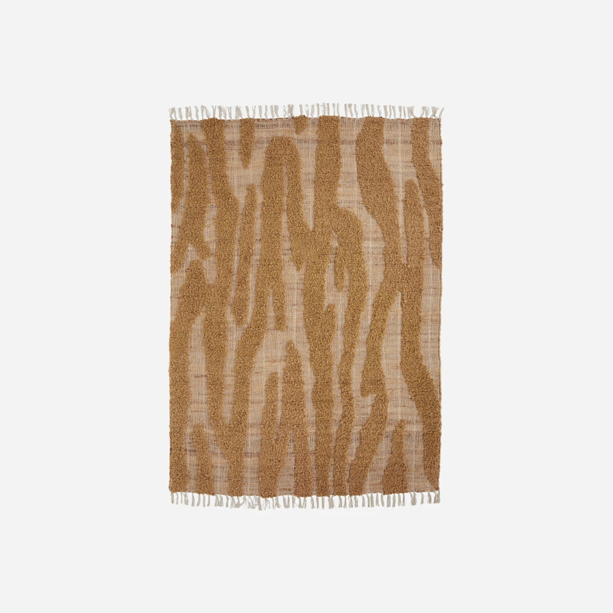 tapis texturé en jute et coton marron