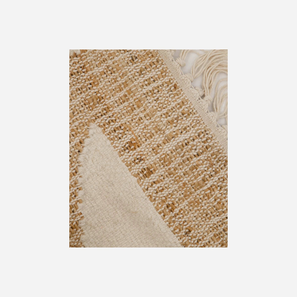 tapis en jute et coton blanc formes géométriques