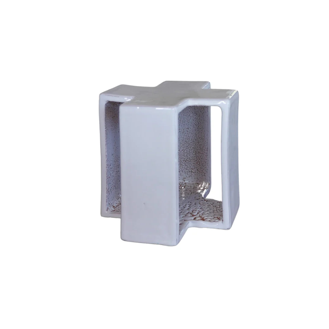 suspension blanche en forme de croix en céramique honoré déco 