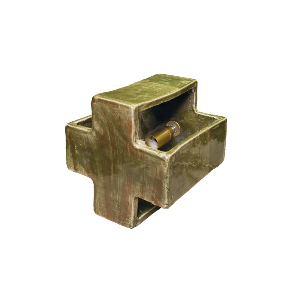 suspension kaki en forme de croix en céramique honoré déco 