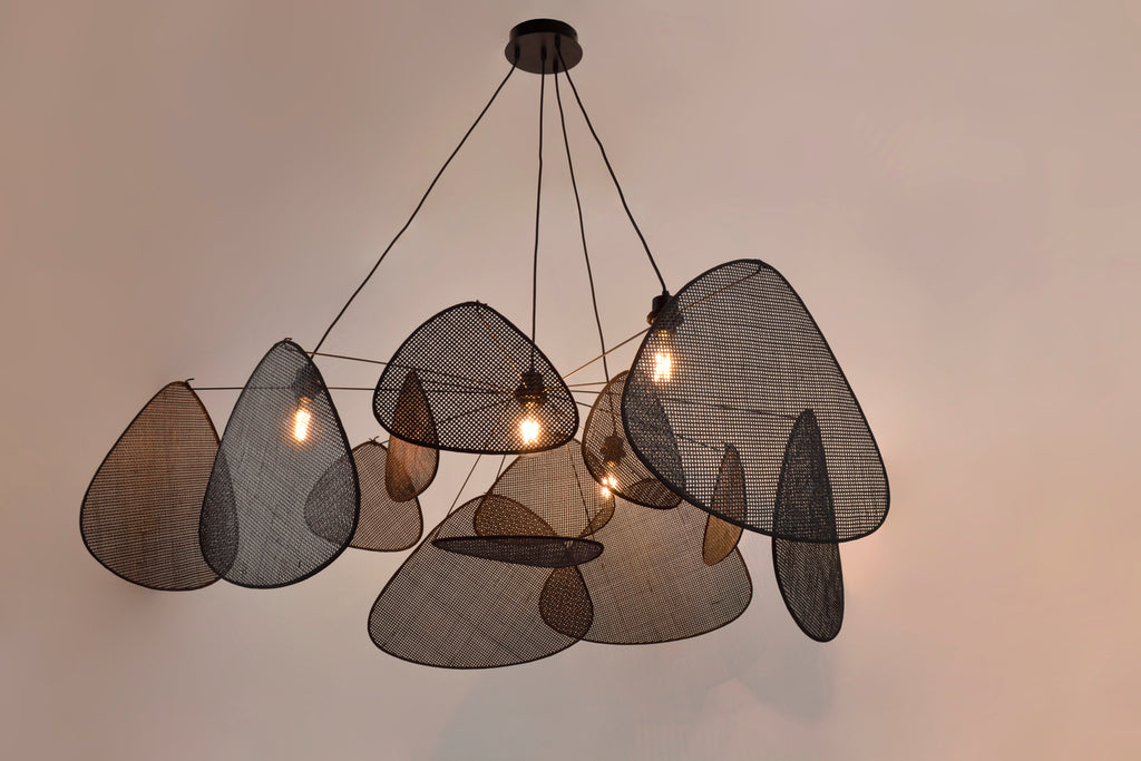 suspension market set screen en cannage noir