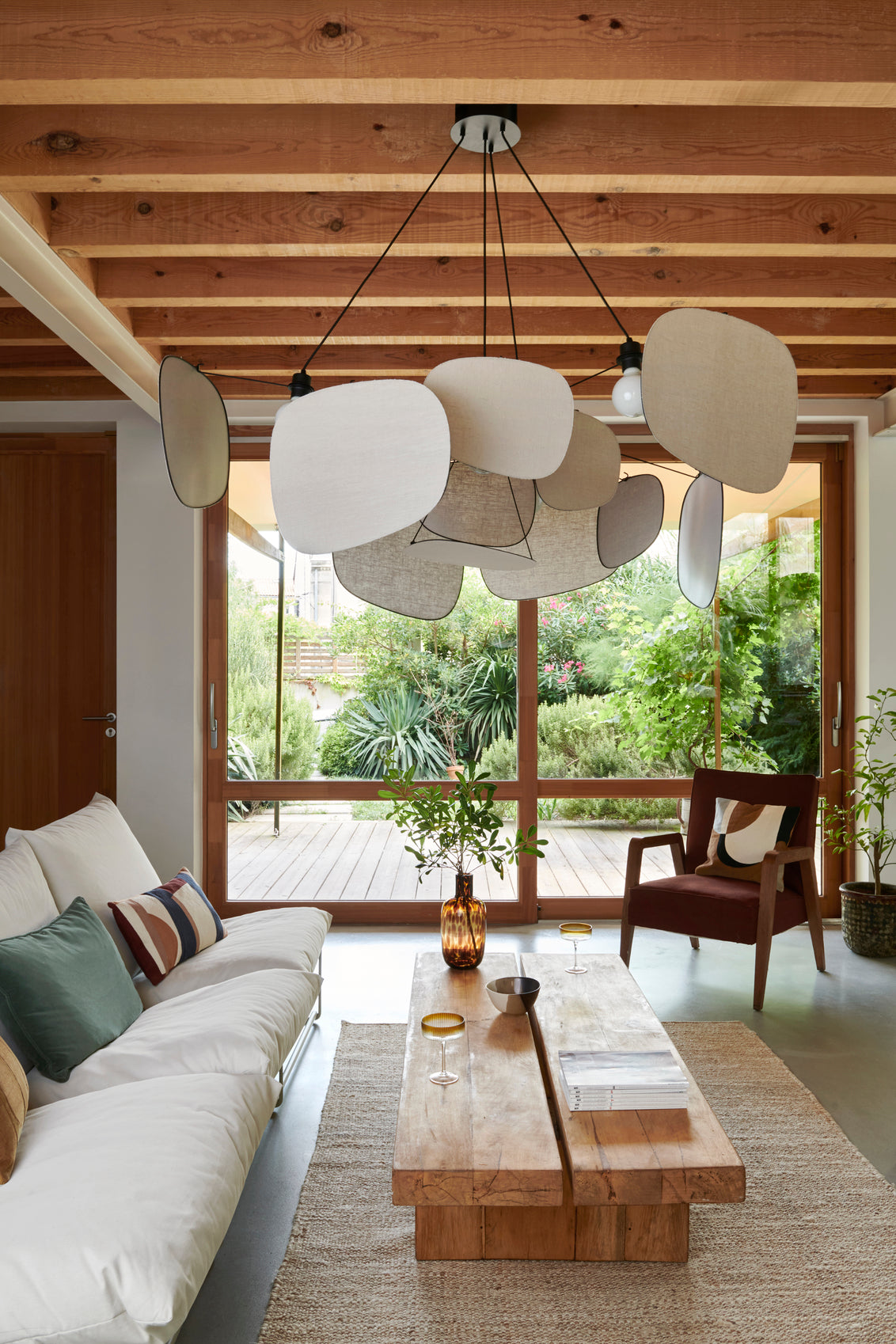 suspension market set screen mobile en lin beige