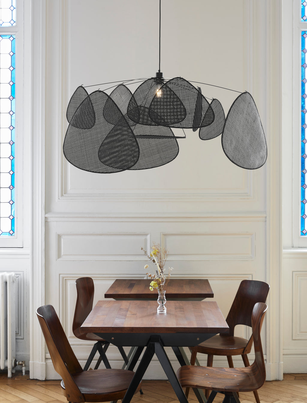 suspension market set screen en cannage noir