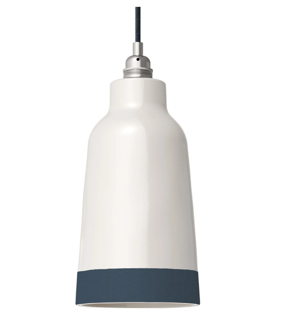 Abat jour bouteille bicolore materia bleu petrole