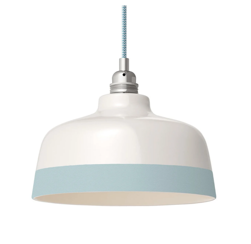 Abat jour coupe bicolore materia bleu azur