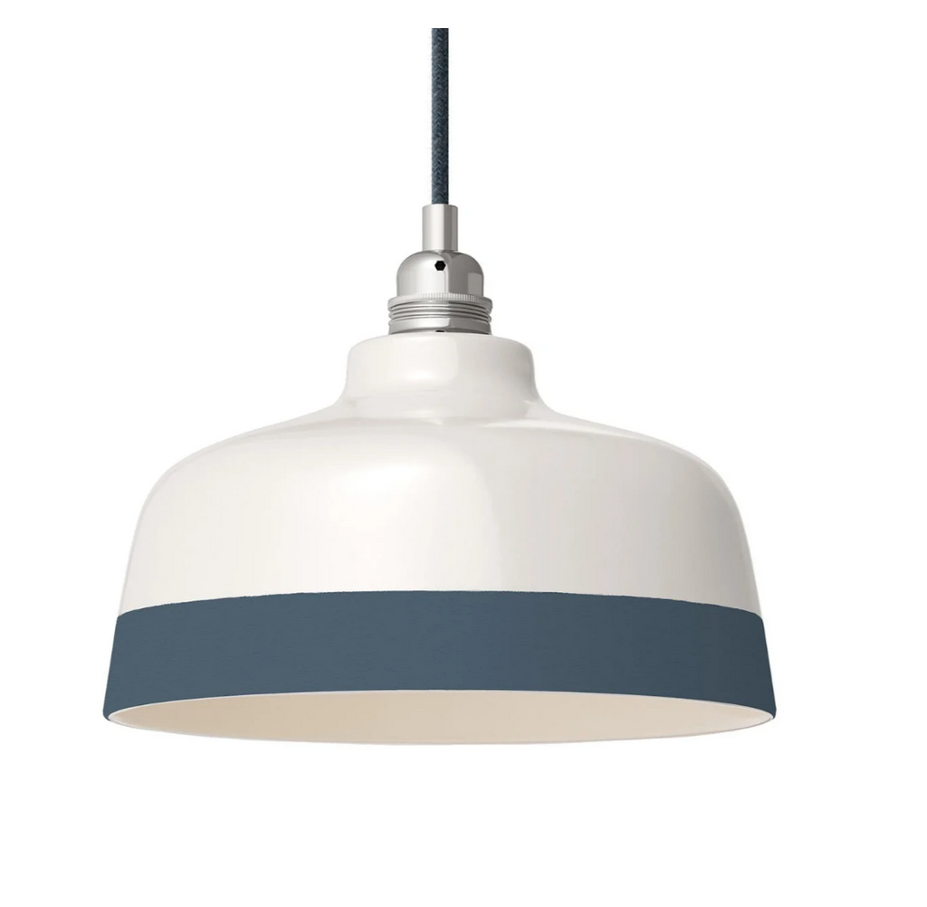 Abat jour coupe bicolore materia bleu petrole