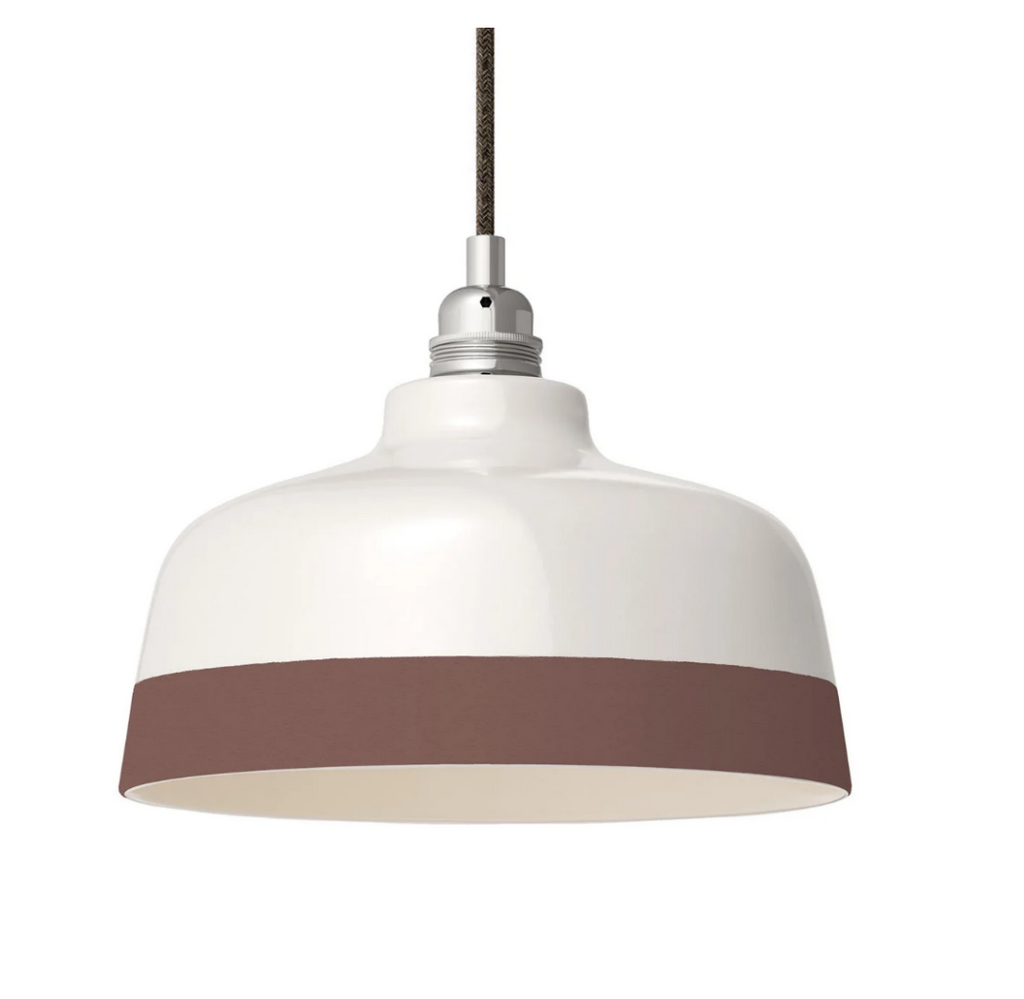 Abat jour coupe bicolore materia marron