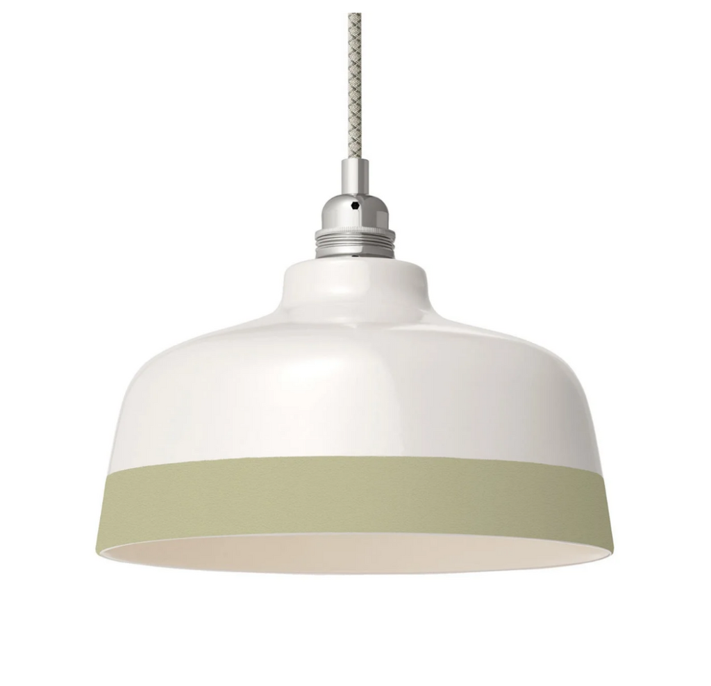 Abat jour coupe bicolore materia vert sauge