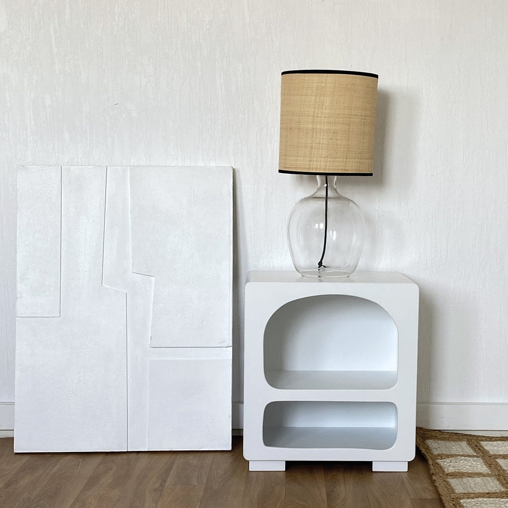 Abat jour lunaire raphia noir opjet 