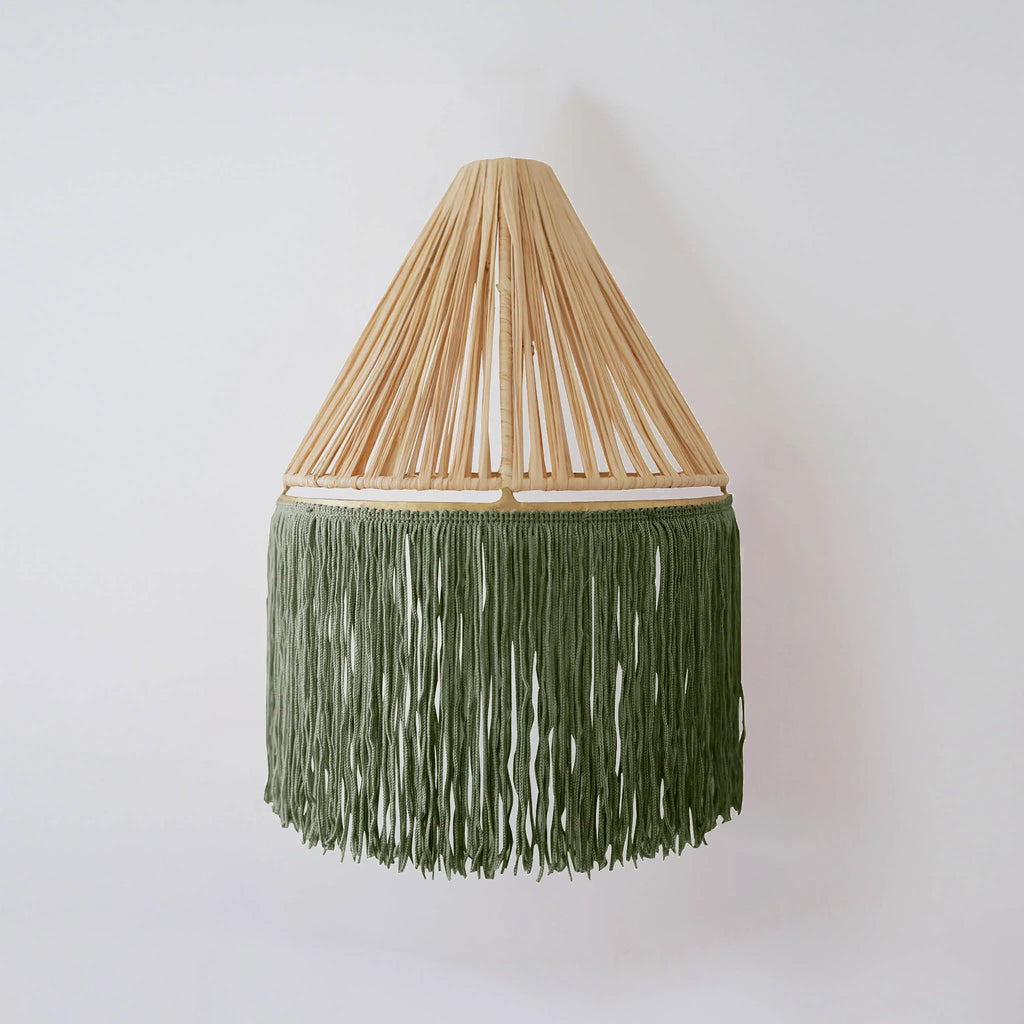 Applique murale xs franges honore deco vert