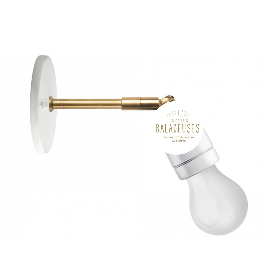 Applique orientable porcelaine et laiton blanche zangra