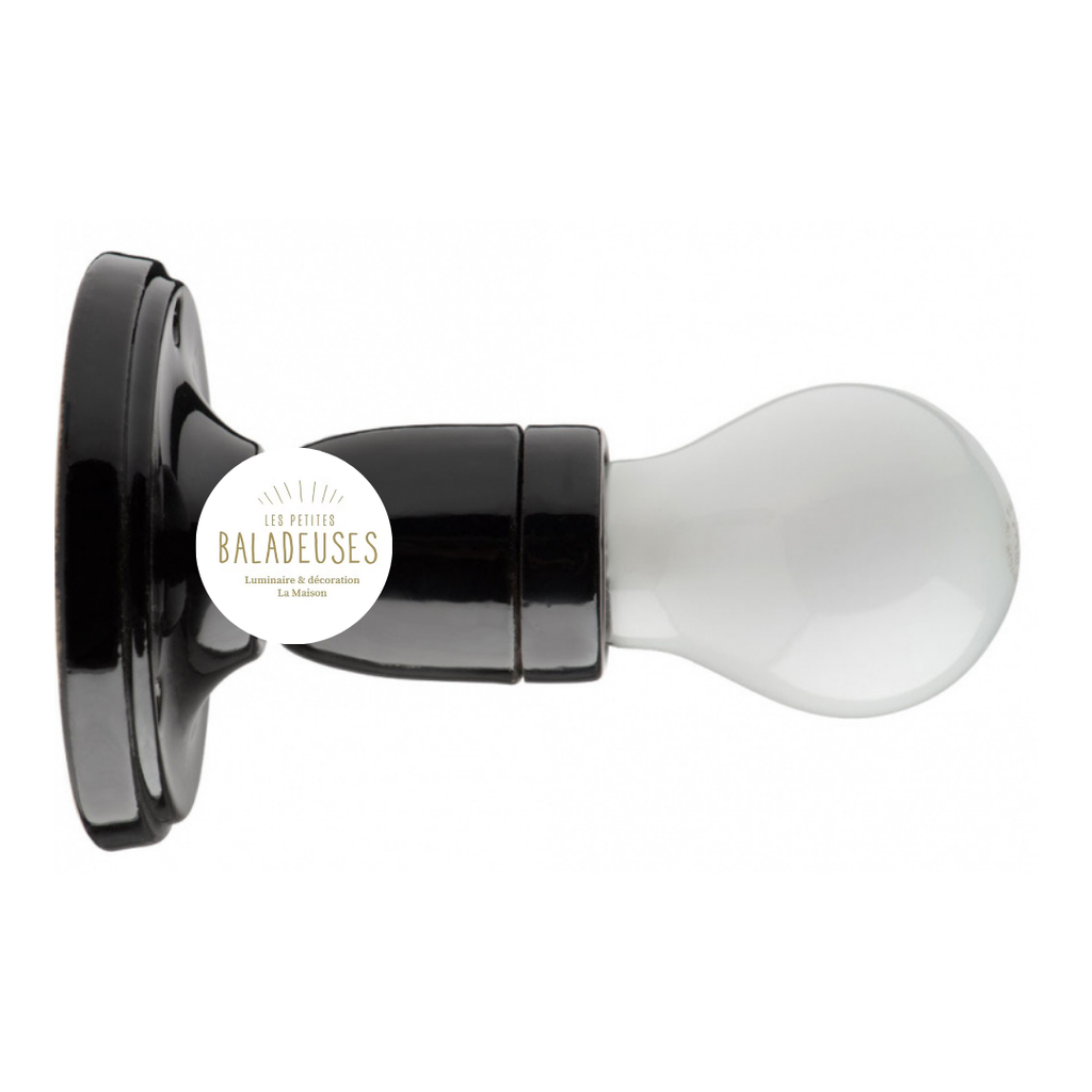 Applique ou plafonnier porcelaine noire zangra