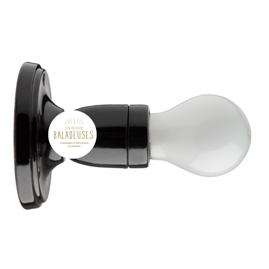 Applique ou plafonnier porcelaine noire zangra