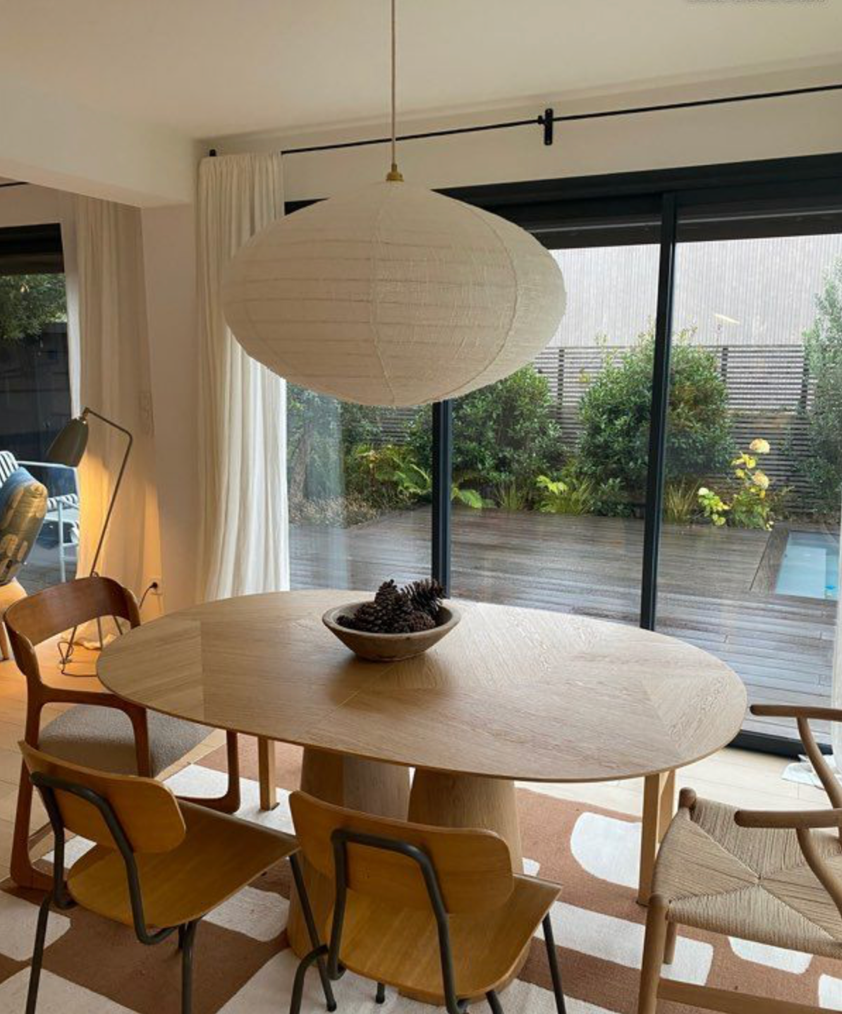 Suspension blanche en kapok ovale