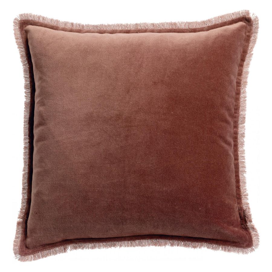 Coussin Fara velours café Vivaraise Nantes Les Petites Baladeuses