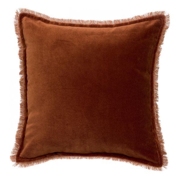 Coussin Fara velours caramel Vivaraise Nantes Les Petites Baladeuses