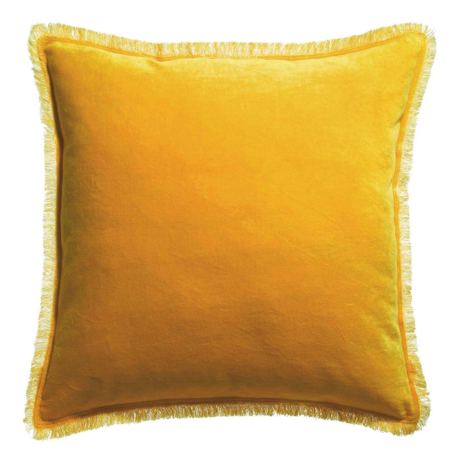 Coussin Fara velours curry Vivaraise Nantes Les Petites Baladeuses