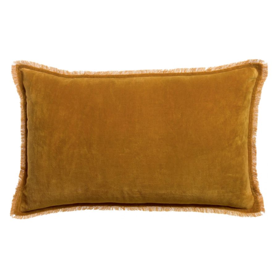 Coussin Fara velours safran rectangle Vivaraise Nantes Les Petites Baladeuses