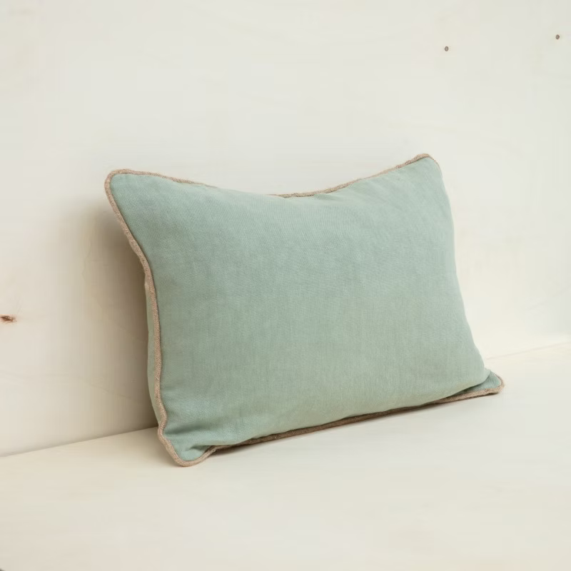 Coussin salvador gabrielle paris lin cedre et passepoil en jute