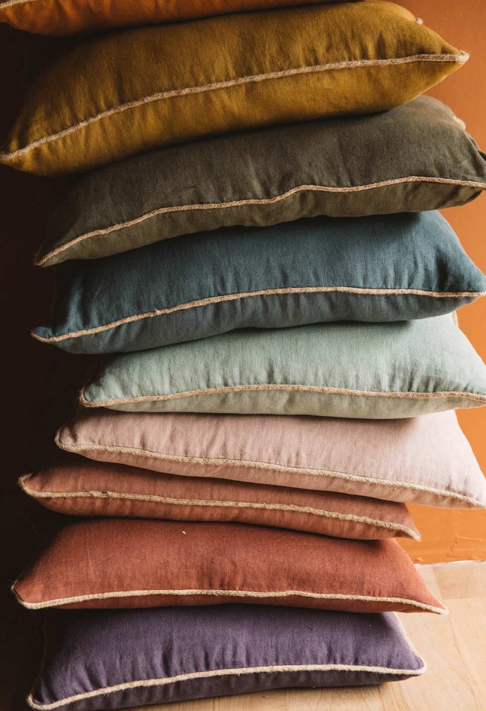 Coussin salvador gabrielle paris lin et passepoil en jute