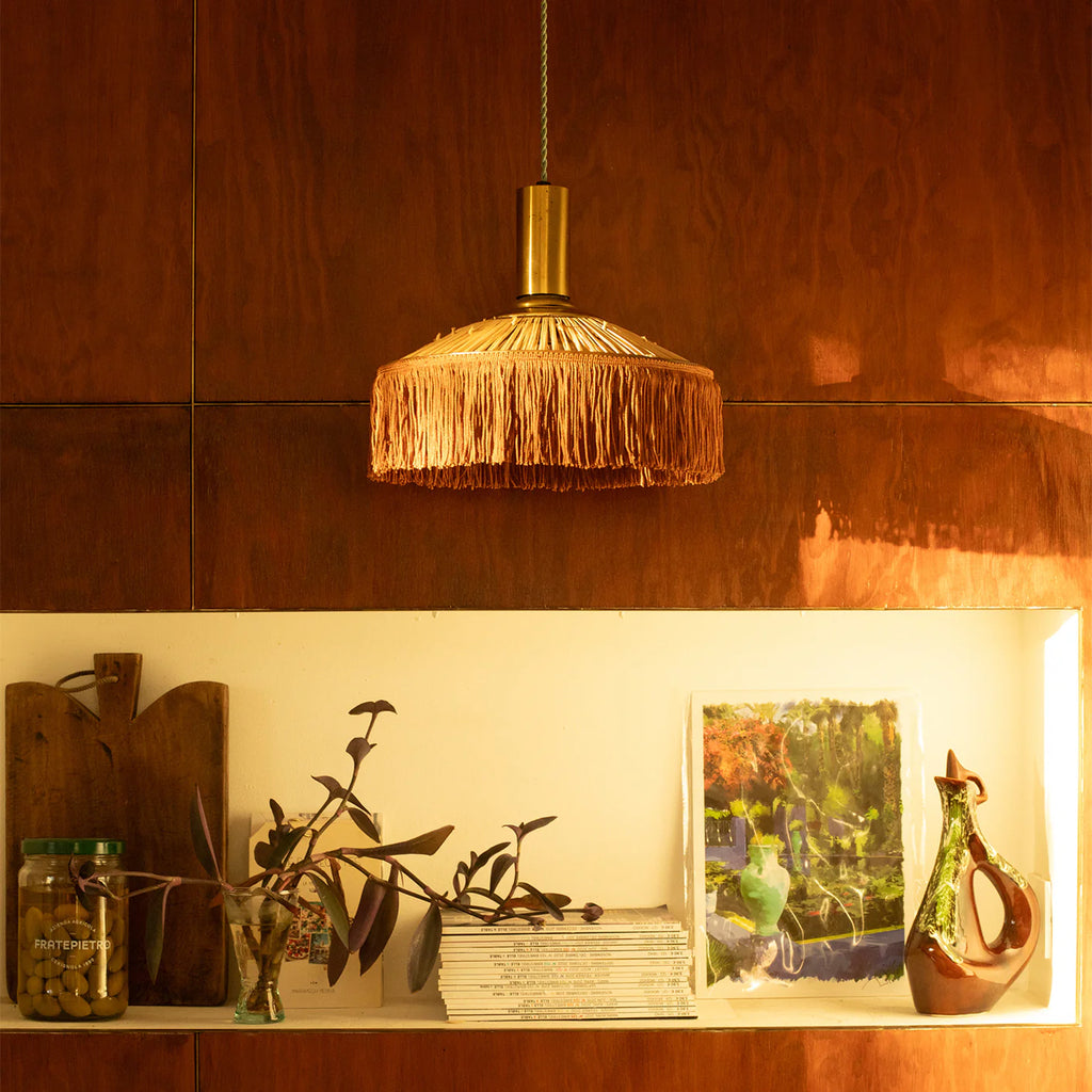 suspension à franges marrons honoré déco taille s