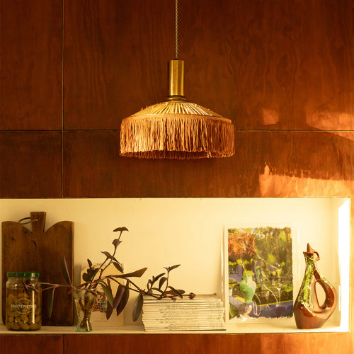 suspension à franges marrons honoré déco taille s