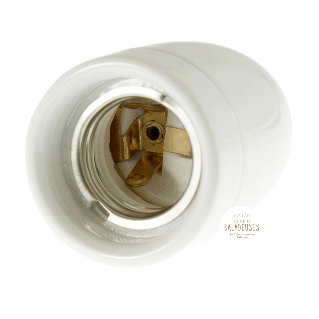 Douille en porcelaine blanche E27