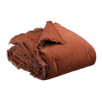 Plaid en velours à franges