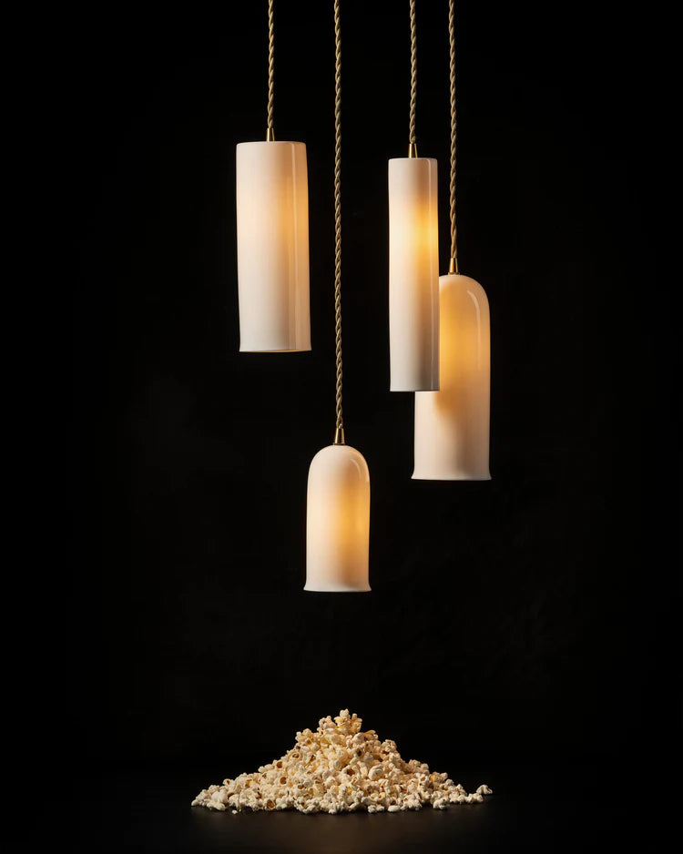 suspension serax en porcelaine blanche en forme de tube