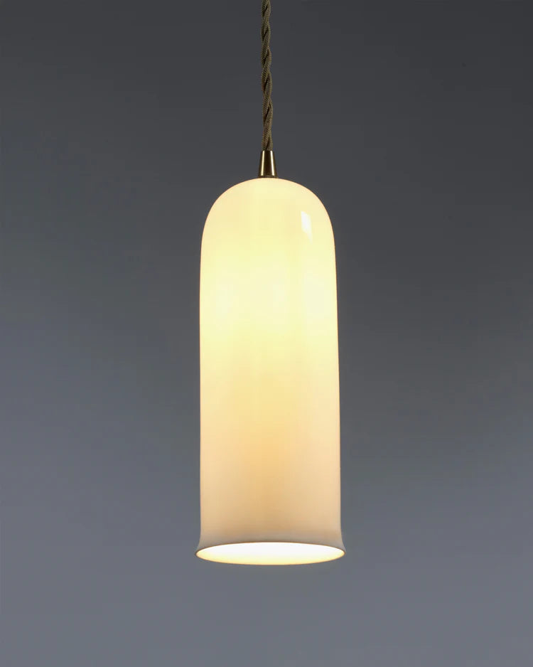 suspension serax en porcelaine blanche en forme de tube