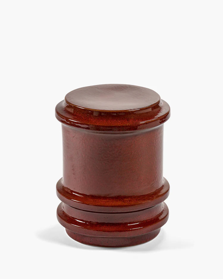 Table d'appoint serax géométrique en grès rouge 