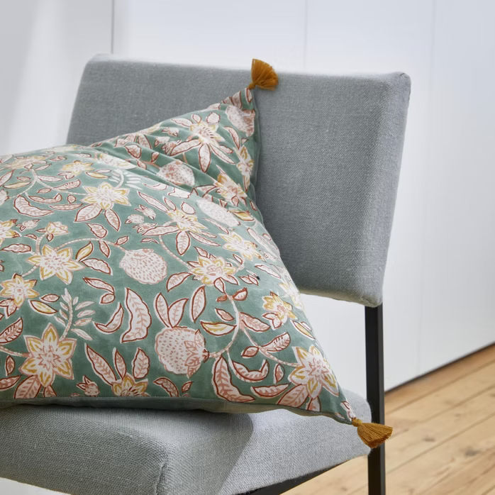 Housse de coussin Holi vert Bonheur du Jour