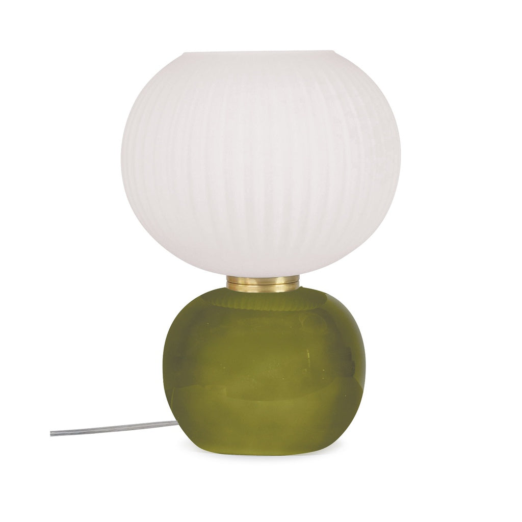 Lampe adonis en verre kaki opjet Nantes Les Petites Baladeuses