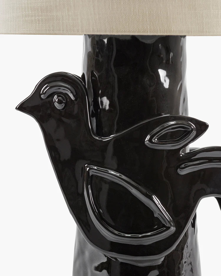 lampe Paloma serax en céramique, noire en forme d'oiseau