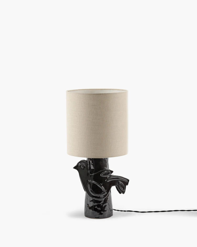 lampe Paloma serax en céramique, noire en forme d'oiseau