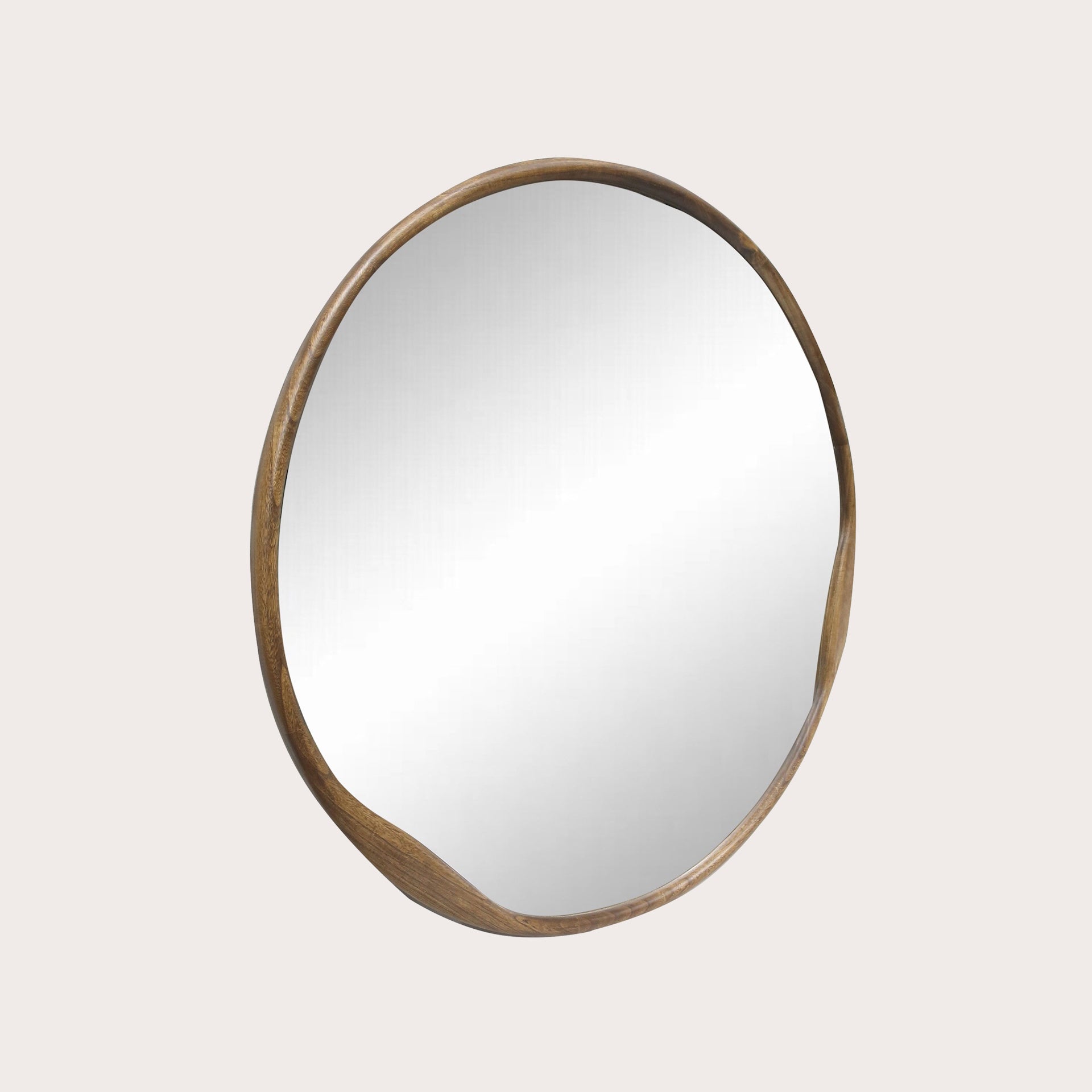 Miroir rond en noyer