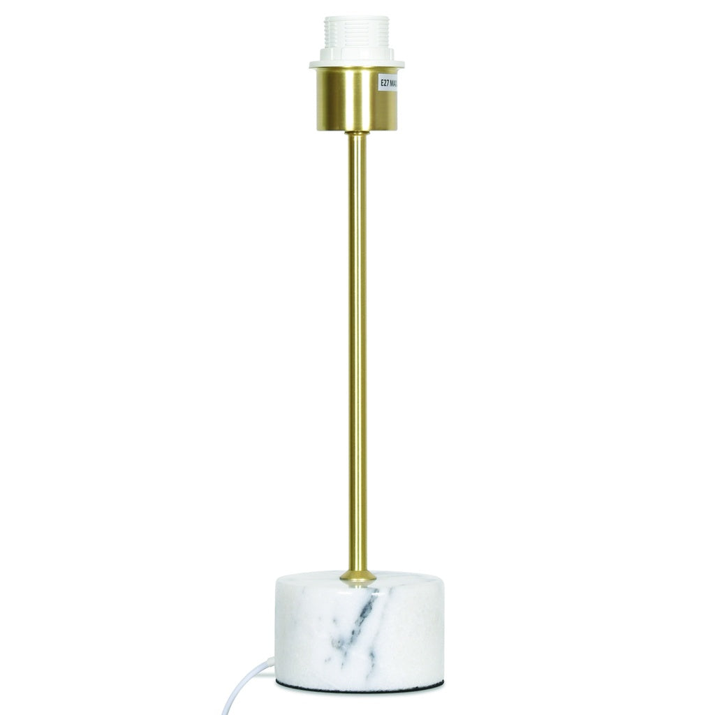 Pied de lampe skinny marbre laiton doré satiné opjet 