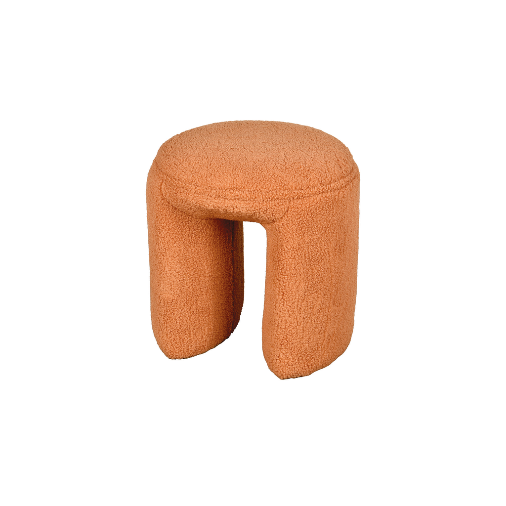 Tabouret vincent bouclette orange