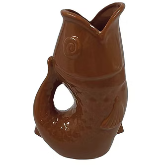 Vase poisson L marron glace opjet
