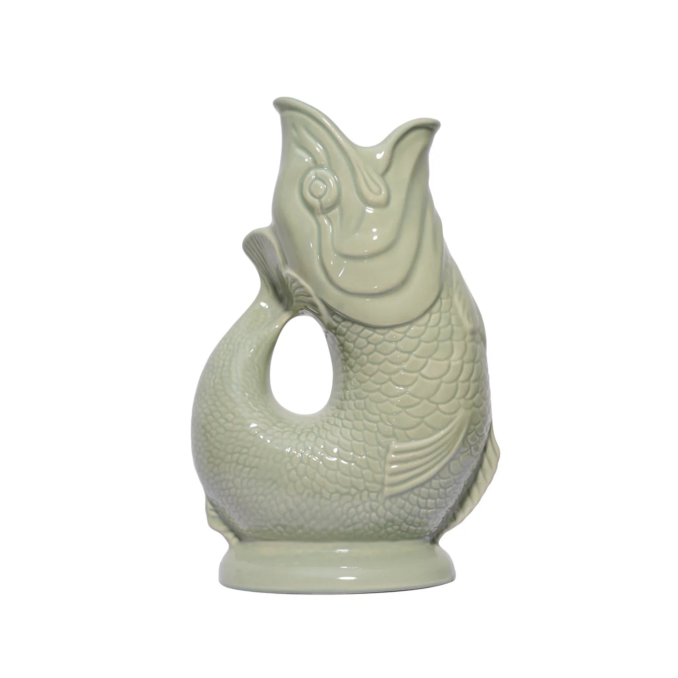 Vase poisson gluckigluck glouglou vert sauge