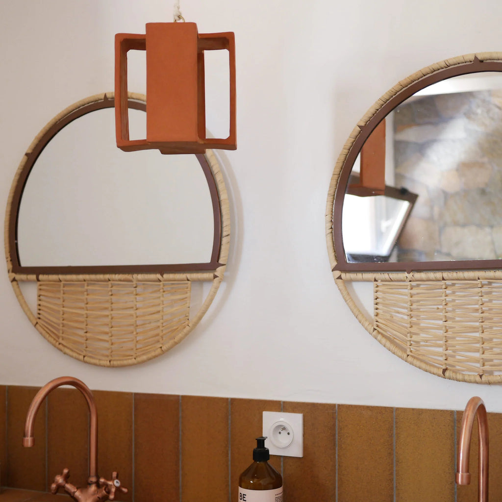 suspension jaune en forme de croix en céramique honoré déco 