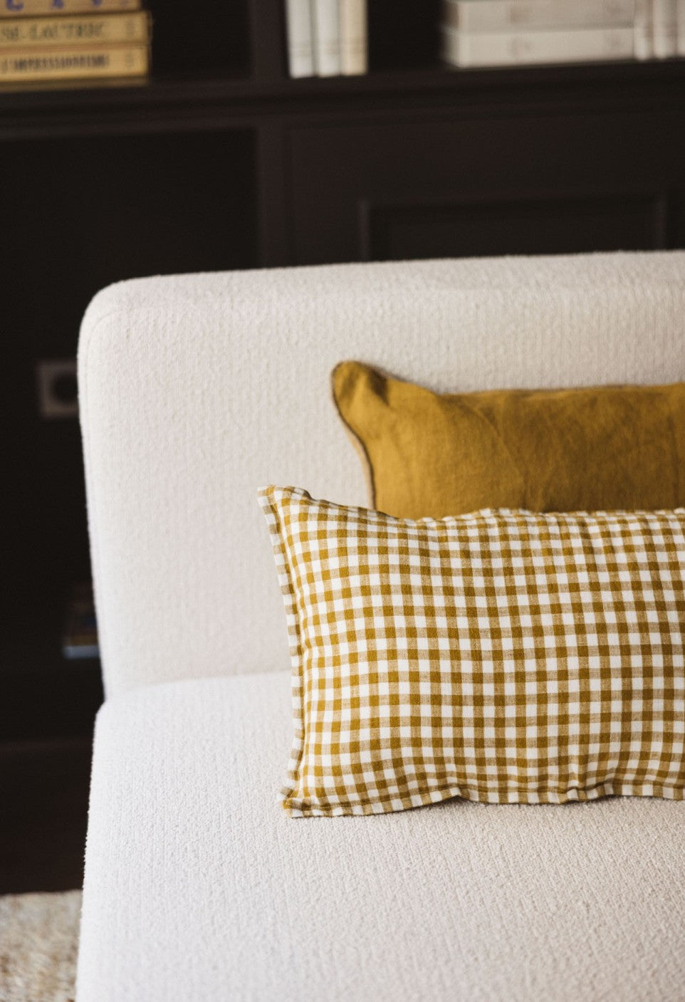 Housse de coussin - Vichy Curry