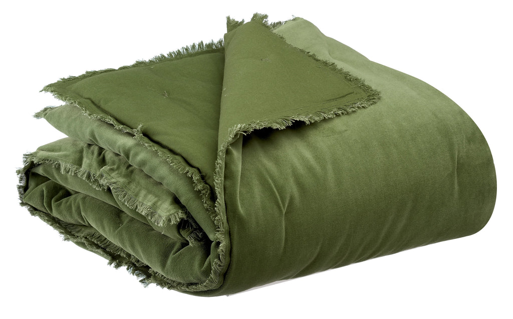 Plaid en velours à franges