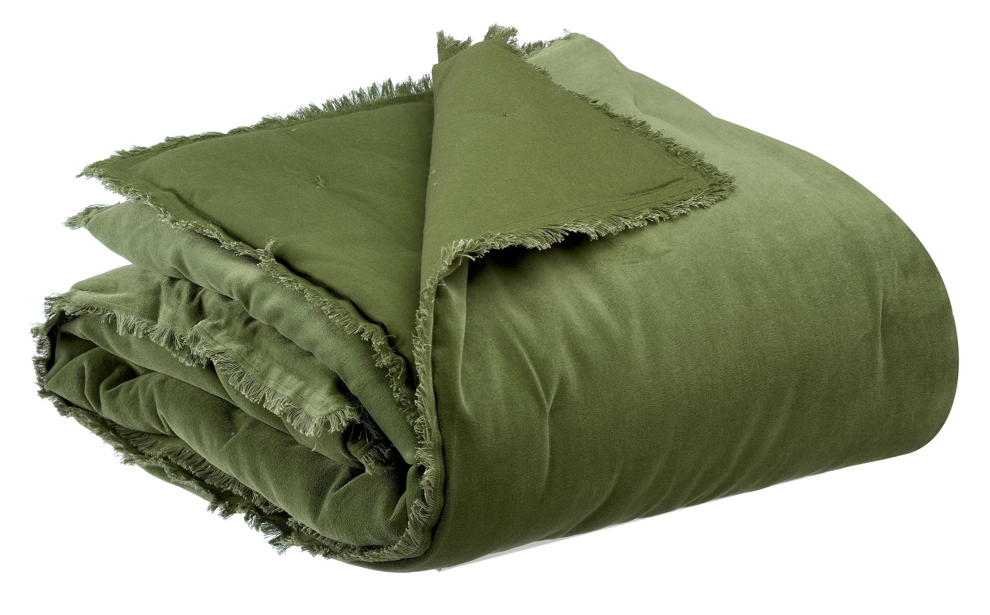 Plaid en velours à franges